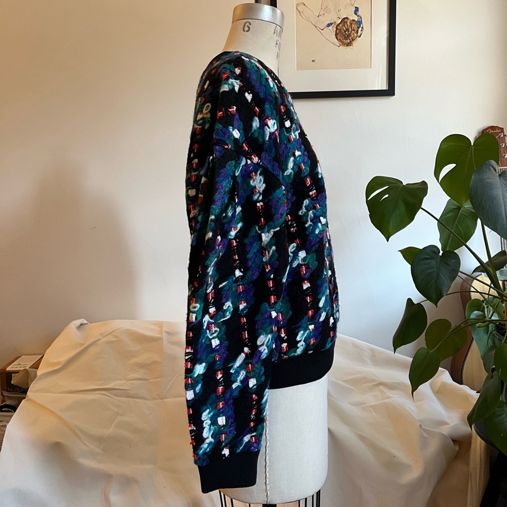 New/ Stripe Pattern Details Drop Shoulder Chunky … - image 6